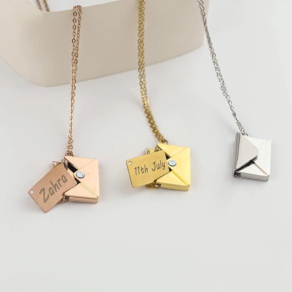 Envelope Necklace With Love Letter