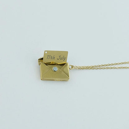 Envelope Necklace With Love Letter