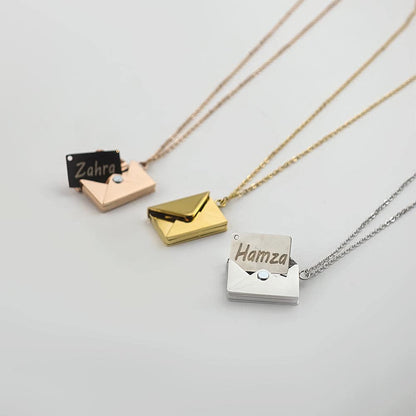 Envelope Necklace With Love Letter