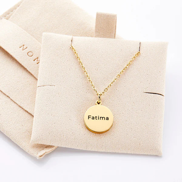 Coin Engraved Name Pendant